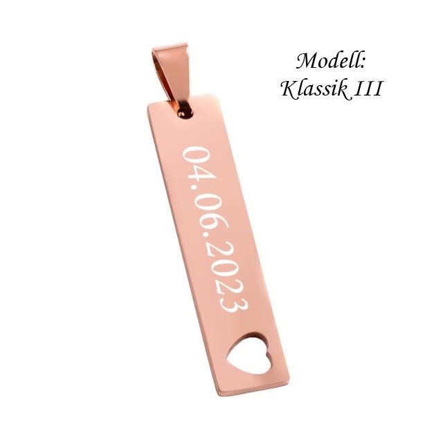 Halslederkette mit  Edelstahlanhänger „Klassik“personalisiert