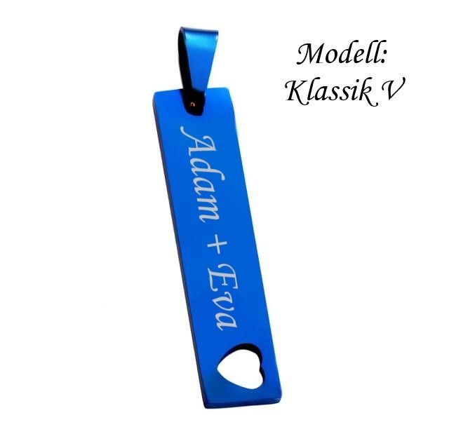 Halslederkette mit  Edelstahlanhänger „Klassik“personalisiert