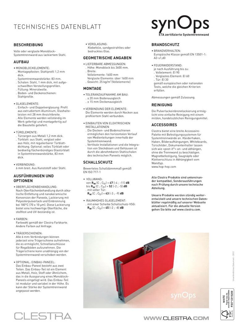 Clestra Systemtrennwände (4700m) / Trennwände / Raumteiler