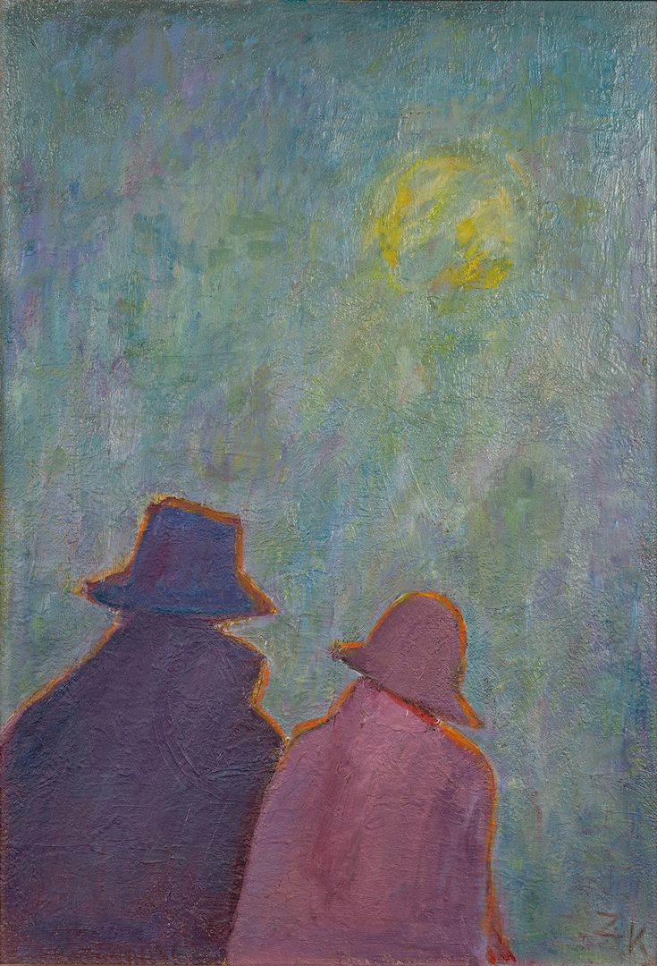 Reproduktion 40x50 Das Paar am Abend Bild Kunstwerk auf Kunstdruckpapier hochwertig