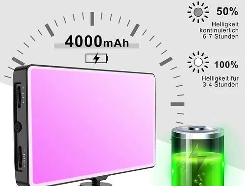 Videolicht LED RGB 4000mAh Typ-C | unbenutzt in Verpackung mit Garantie