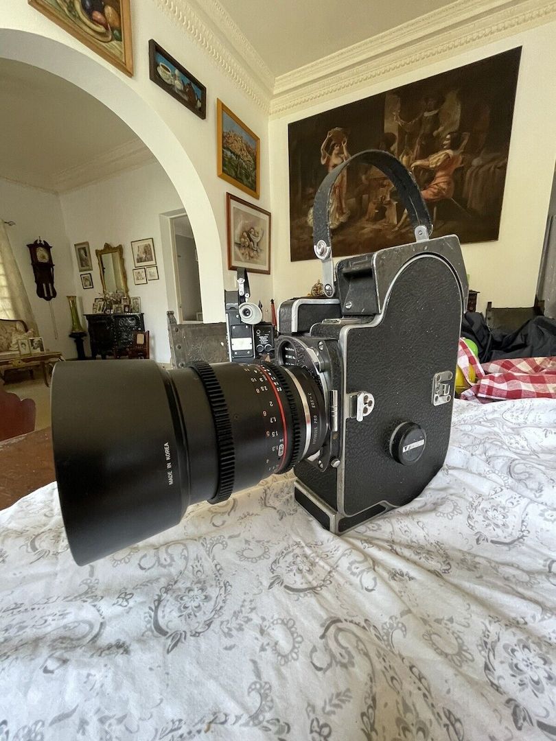 Bolex H16 Rex 5 + Adapter Canon EF + Rokinon Cine 85mm