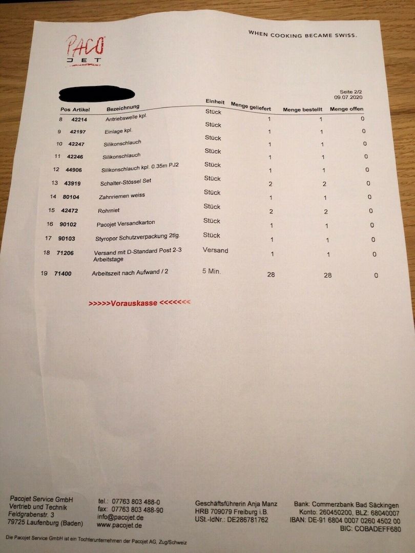 Der PacoJet 2 Profi Küchengerät Mixer Tiefkühlmixer TOP GERÄT 8140210