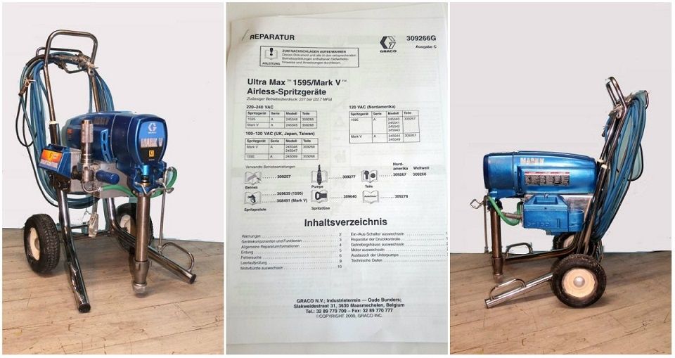 Graco Mark V Airless, Smart Control +Auto Clean mit Graco Pistole  Schlauch