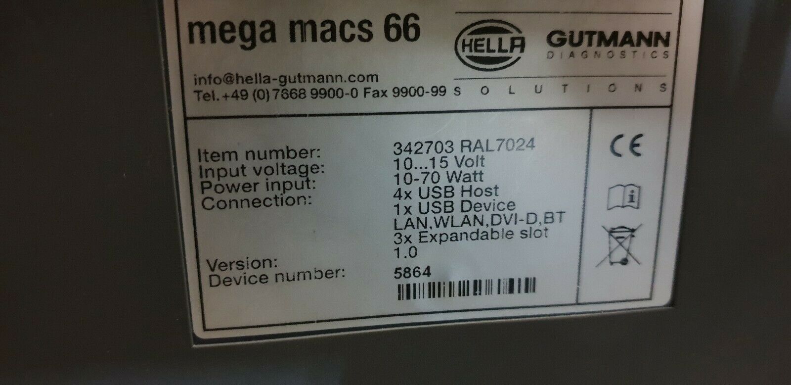 Gutmann Mega Macs 66 Diagnosegerät Softwarestand 2020
