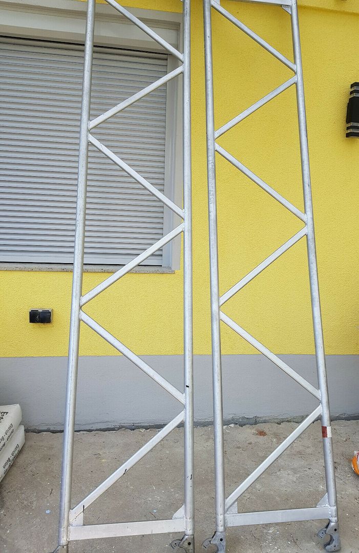 Layher Alu- Rollgerüst 2,85m X 0,70m Arbeitsfläche, Arbeitshöhe bis 8,25m
