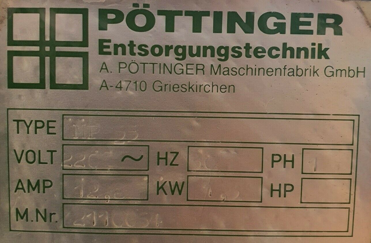 Pöttinger Hydraulikpresse, Ballenpresse, Abfallpresse, Papierpresse, Müllpresse