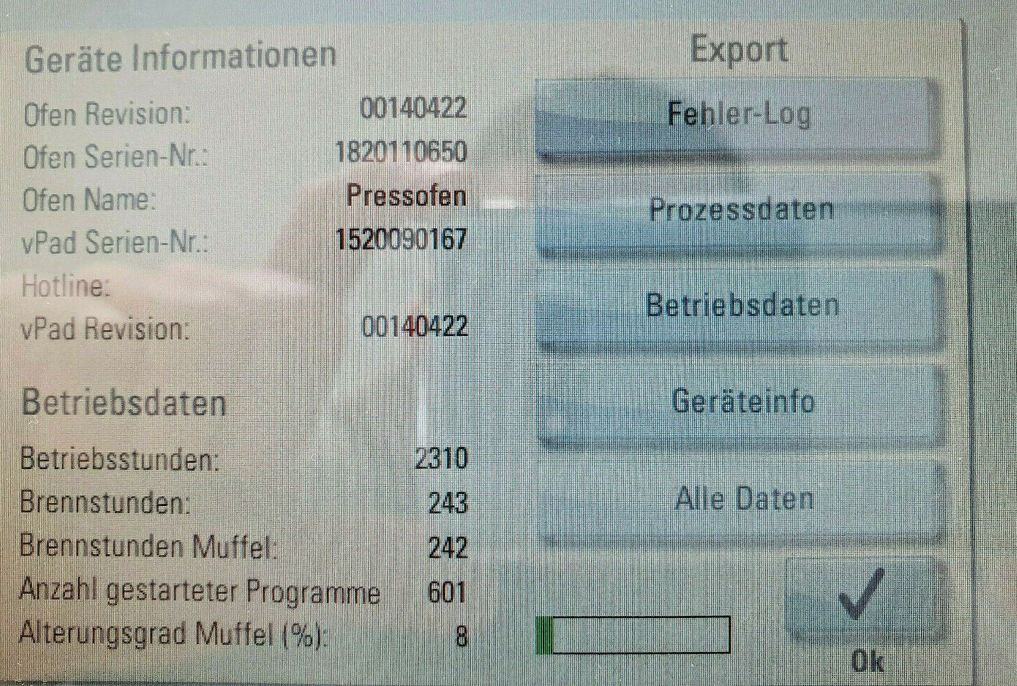 Vita Vacumat 6000MP Brenn- und Pressofen, Keramikofen, Presskeramik