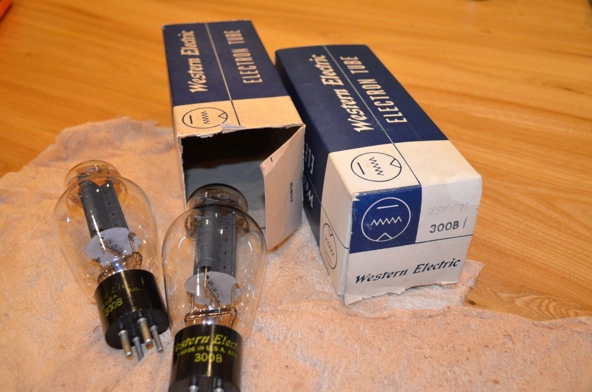 TWO (2) Western Electric 300B 1960's Vintage tube Pair!!! WORKING!