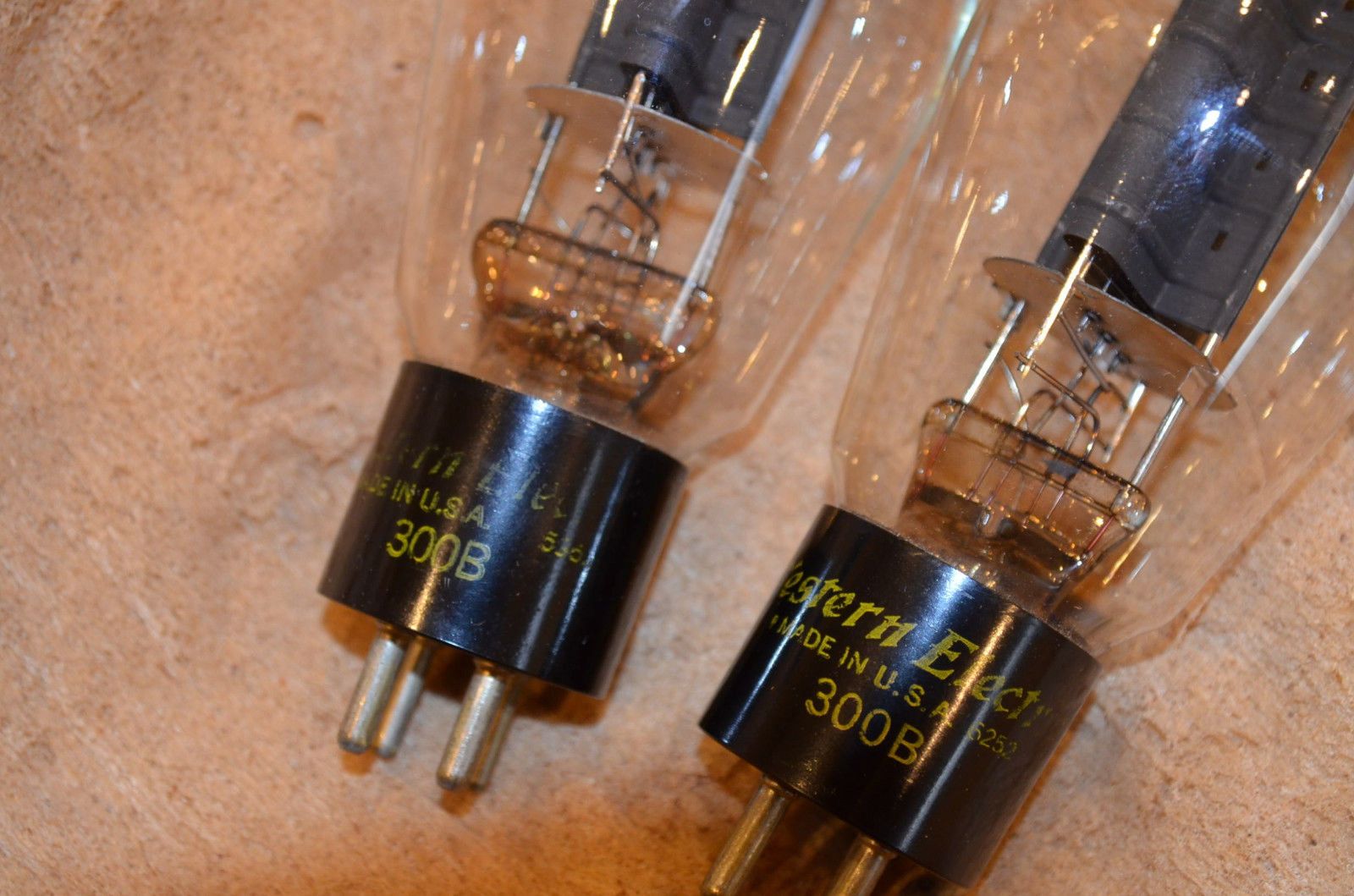 TWO (2) Western Electric 300B 1960's Vintage tube Pair!!! WORKING!