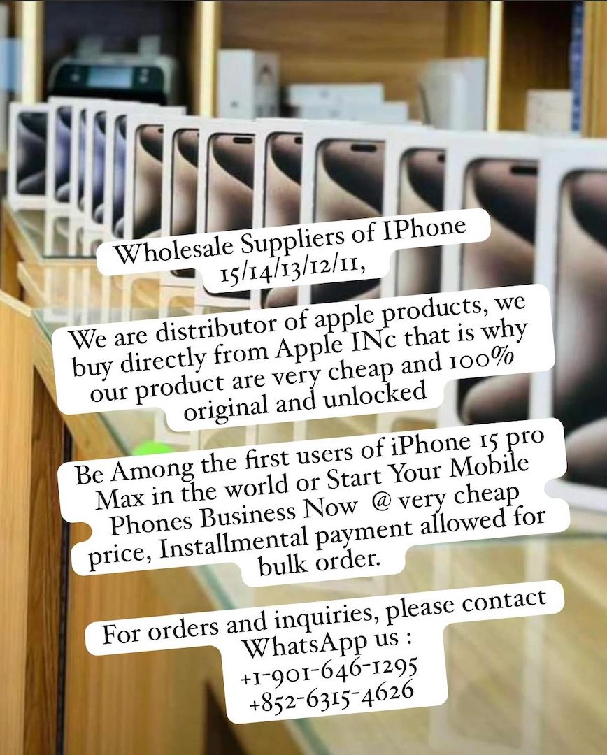 Wholesale Suppliers of IPhone 15/14/13/12/11 (UK,US.EU.HK Spec)
