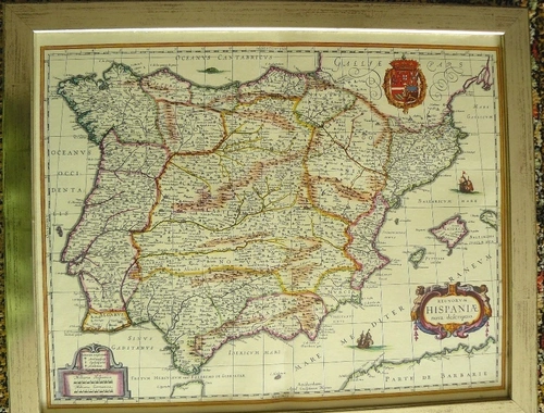 Iberische Halbinsel Grafik alt 56x46. B094