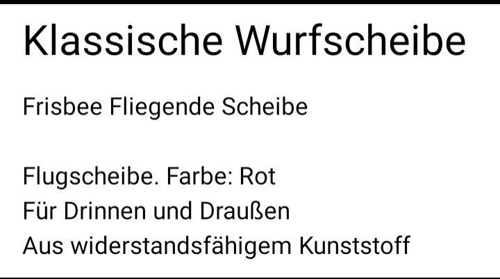 Klassische Wurfscheibe