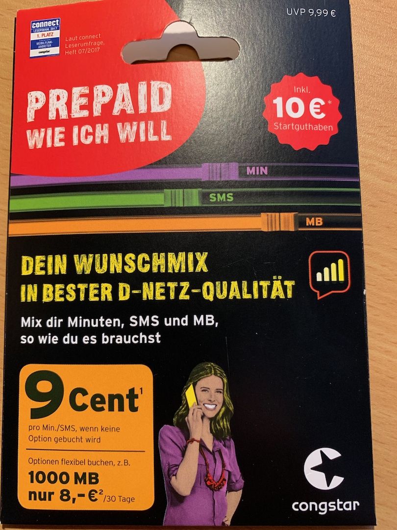 Aktive Congstar Simkarte