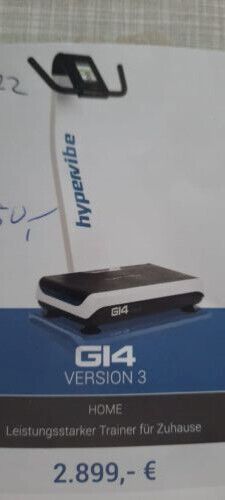 Hypervibe Vibrationsplatte G14 Version 3, 5-30 Hz incl. 7" Touch-Farbdisplay