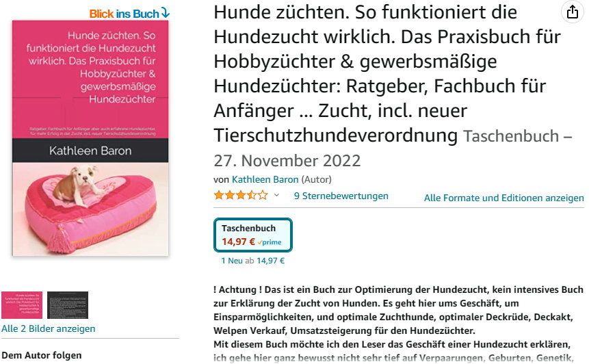 Buch, Fachbuch, Praxisbuch für Hundezüchter, Zuchtbuch, So funktioniert die Hundezucht
