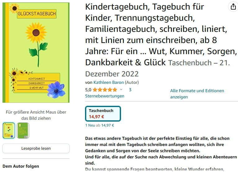 Tagebuch f.Kinder,Trennungstagebuch,Familientagebuch m.Linien
