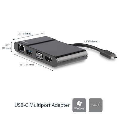 USB-C Multiport Adapter - USB-C Travel Dock with 4K HDMI or 1080p