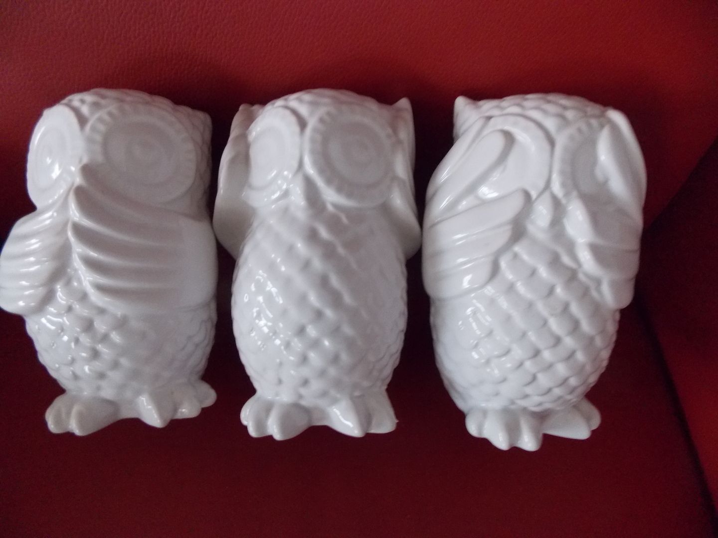 3 Porzellan Spardosen Eulen zu verkaufen