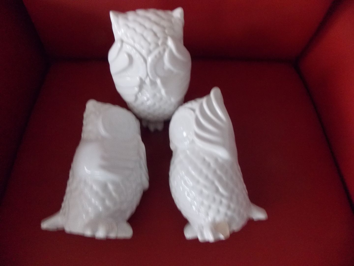 3 Porzellan Spardosen Eulen zu verkaufen