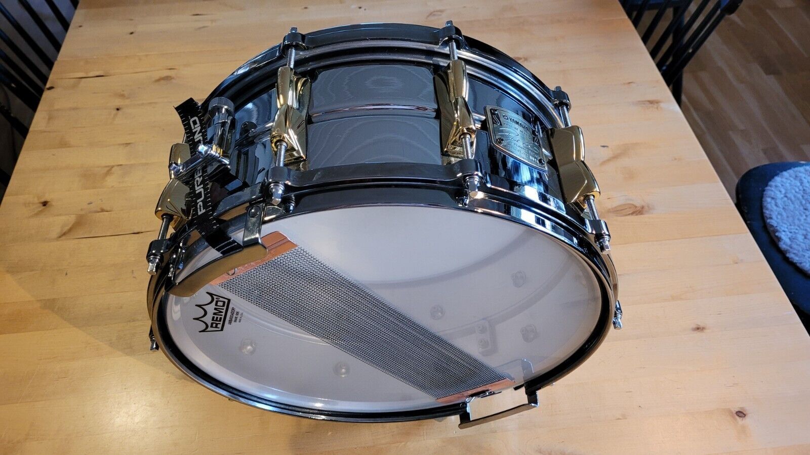 Yamaha Paul Leim SD465PL Nahtlos Chrom über Messing Snare Drum