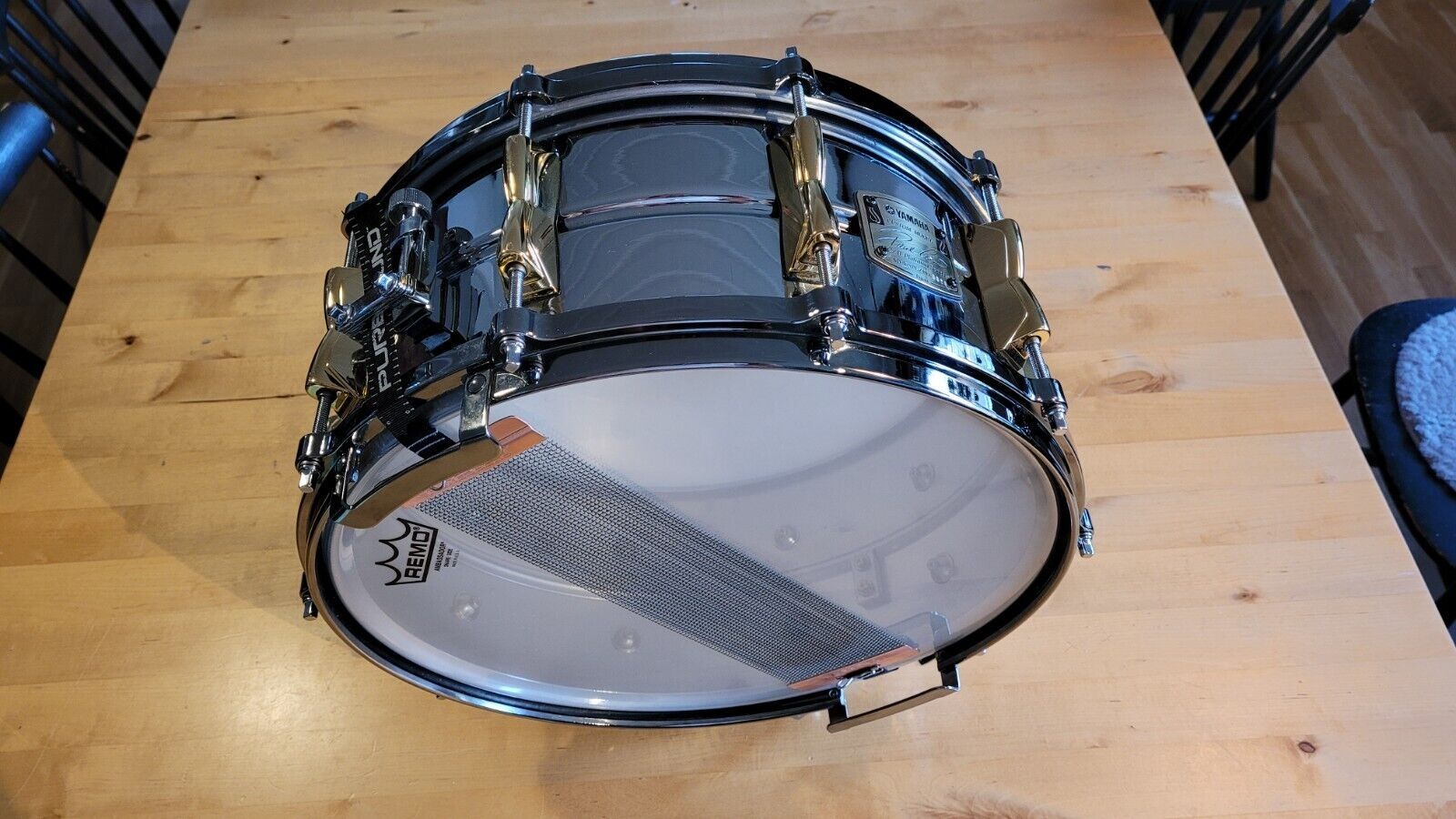 Yamaha Paul Leim SD465PL Nahtlos Chrom über Messing Snare Drum