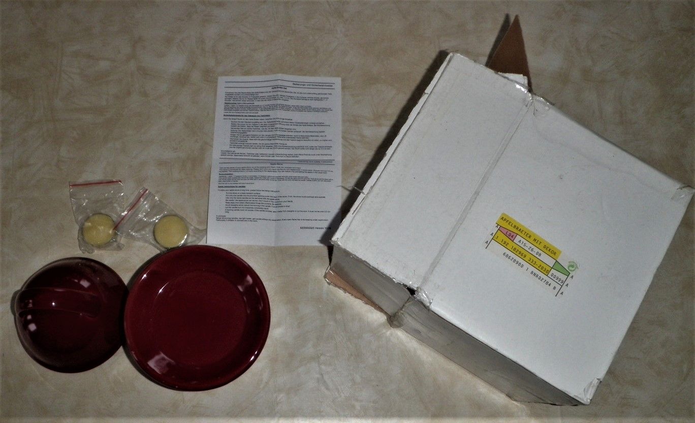 Apfel Bräter Set aus Keramik weinrot