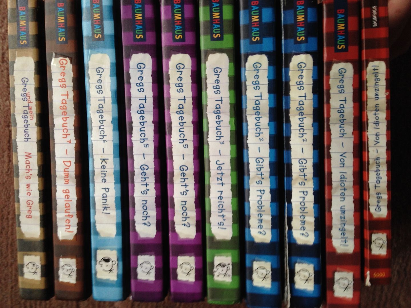 Gregs Tagebücher als ein Comic-Roman, Teile 1,2,3,5,6,7+Gregs Tagebuch und du von Jeff Kinney