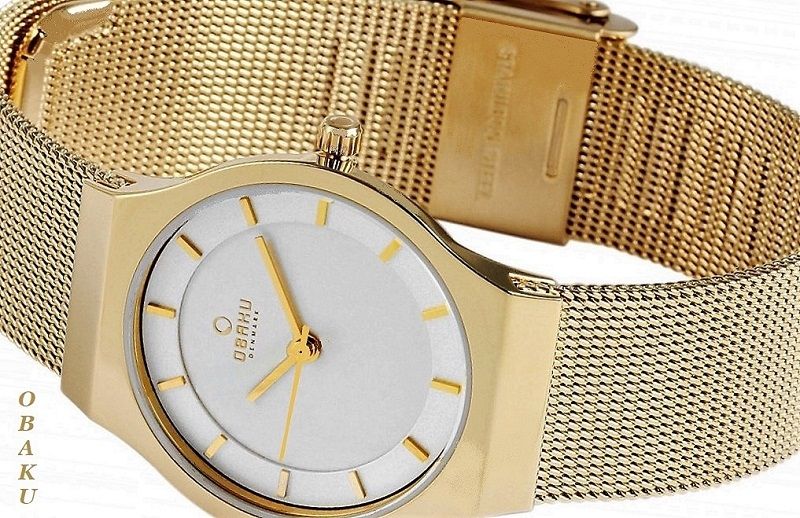 Obaku Damen Uhr Edelstahl goldNEU OVP. UVP. 150 €