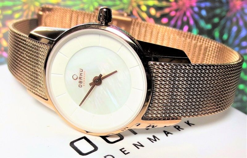 Obaku Damen Uhr Edelstahl goldNEU OVP. UVP. 150 €