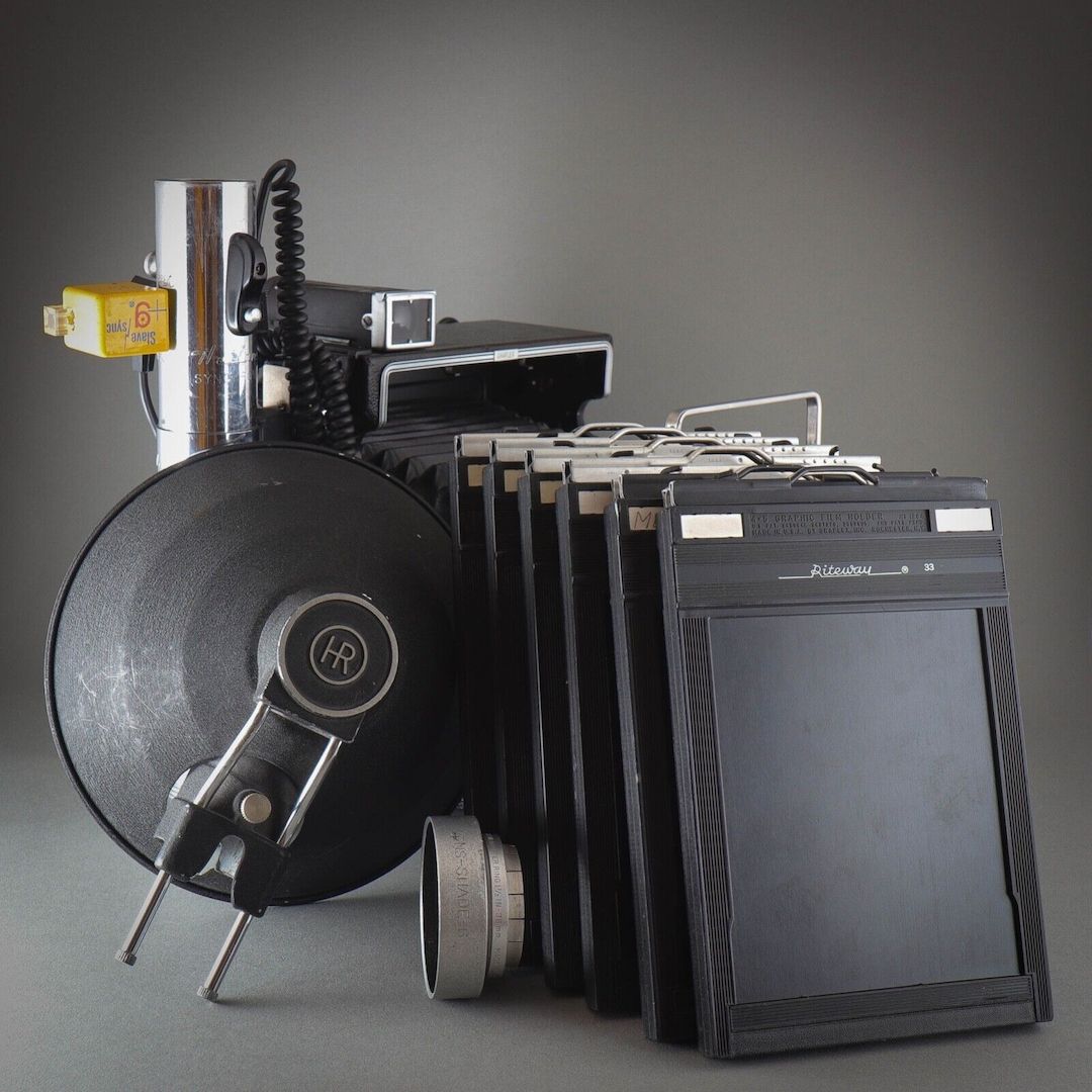 Graflex 4x5 Krone Grafikkamera 127 mm 4,7 Ektar Objektiv Heiland Synchron BLITZ