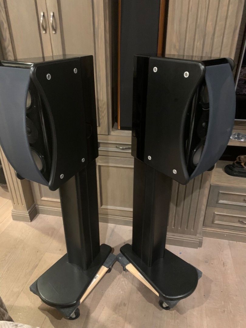Revel Ultima Gem Black GlossWalnut w Stands, Matching Subwoofer and Revel Sub