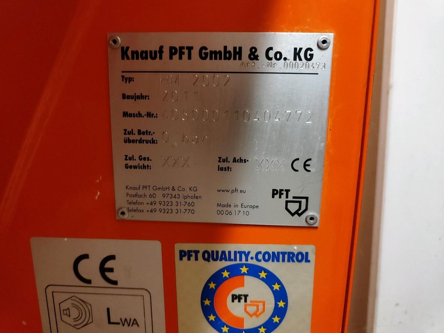 PFT Zwangsmischer  Durchlaufmischer