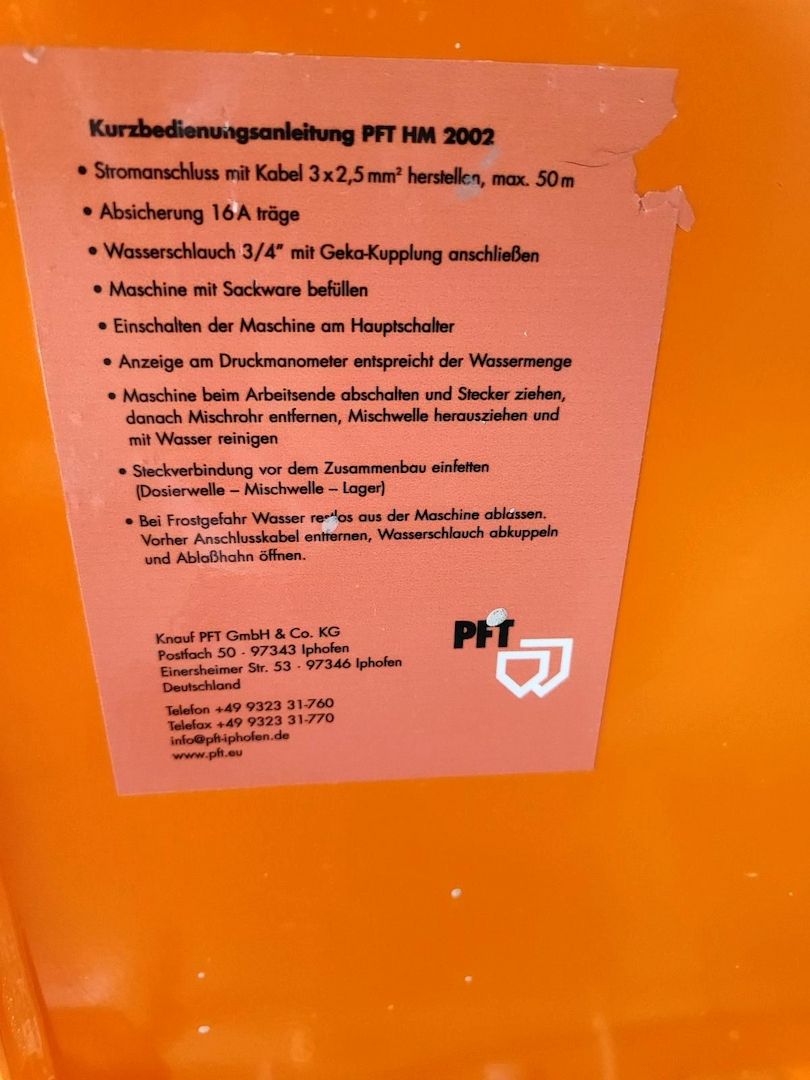 PFT Zwangsmischer  Durchlaufmischer