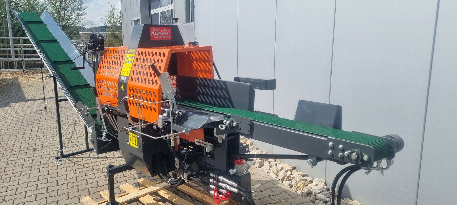 Sägespaltautomat RM7-12TZA 380 2 x Förderband Sägespalter Spalter Holzzange