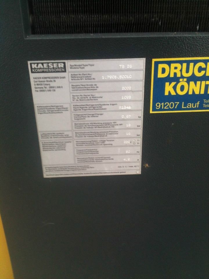 Kaeser Kompressor Kompressoranlage Druckluft Schraubenkompressor Druckluftkessel