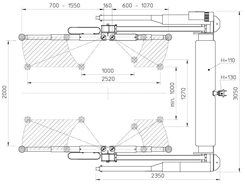 FINKBEINER FBH3000 MOBILE 2 SÄULEN HEBEBÜHNE 3T TRAGKRAFT