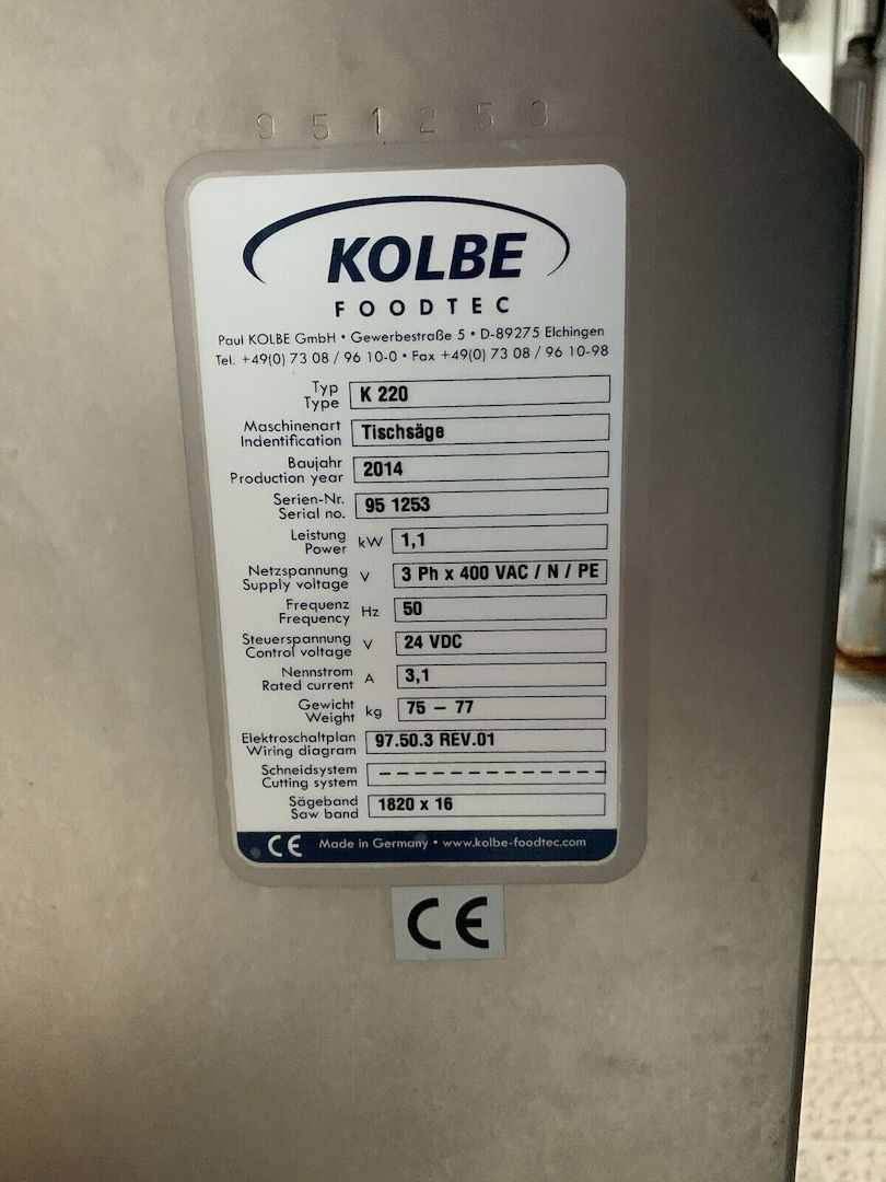 Kolbe K220 Knochenbandsäge Tischsäge mit Edelstahl Hocker