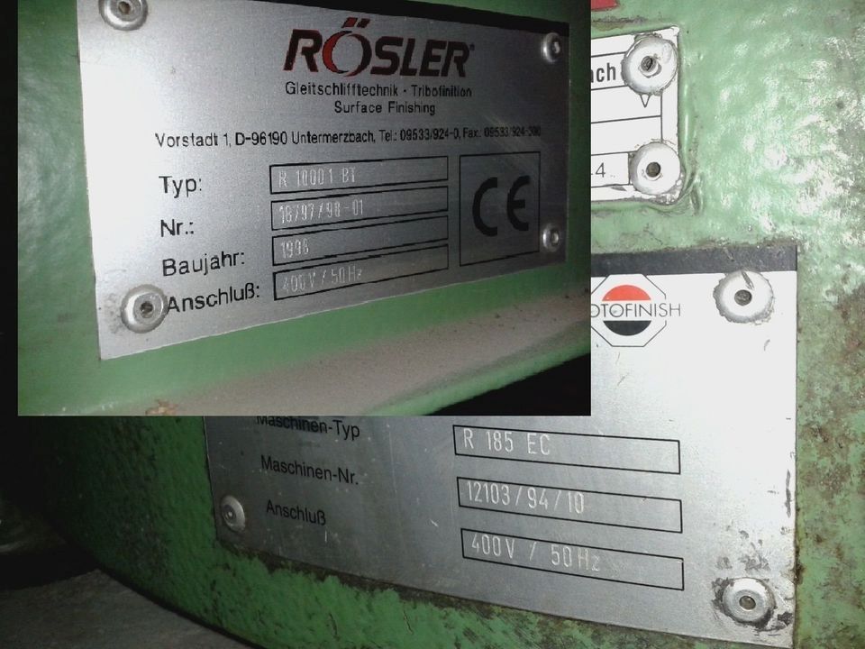 RÖSLER Bandtrockner Rundvibrator Gleitschleifanlage Hochglanzverdichten KOMPLETT