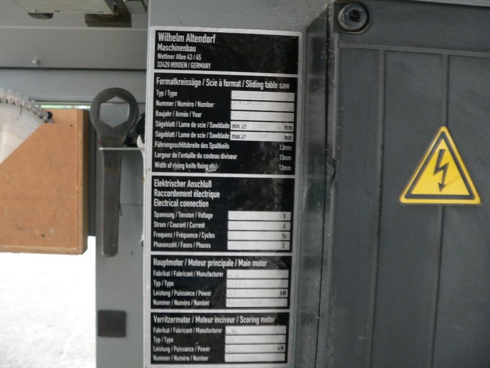 ALTENDORF F45 ELMO 3 Formatkreissäge Zubehör