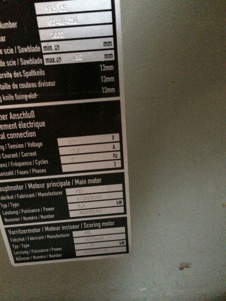 Altendorf Formatsäge F45 Formatkreissäge