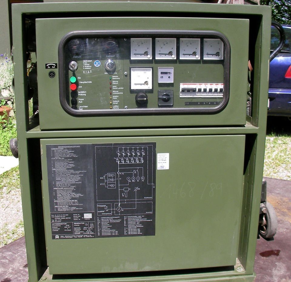Stromerzeuger Stromaggregat Generator BW Bundeswehr 17 Stdbetrieb