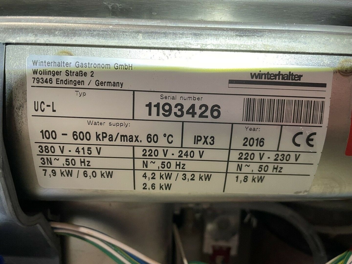 Winterhalter UC-L Incl Wasserenthärter