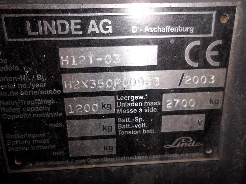 Linde Gabelstabler Typ H12 T-03 Baujahr 2003 mit Gasantrieb