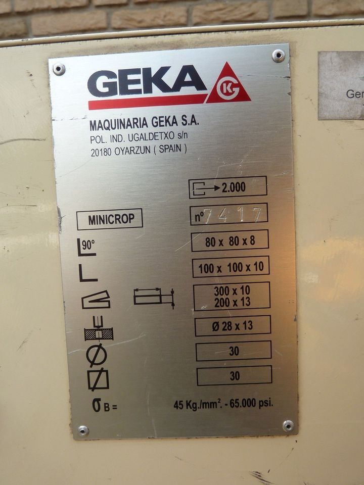 Profilstahlschere Stanzmaschine Stanze GEKA Minicrop Bj. 2000
