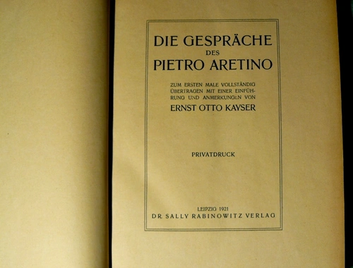 Die Gespräche des Pietro Aretino. BU007