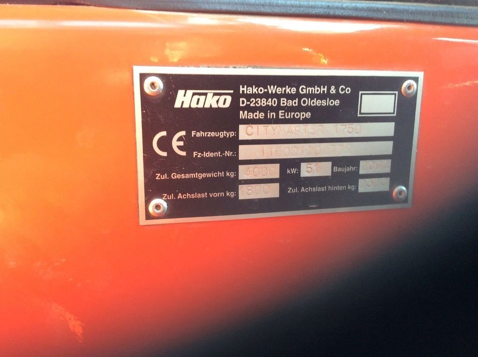 Kehrmaschine Hako Citymaster 1750