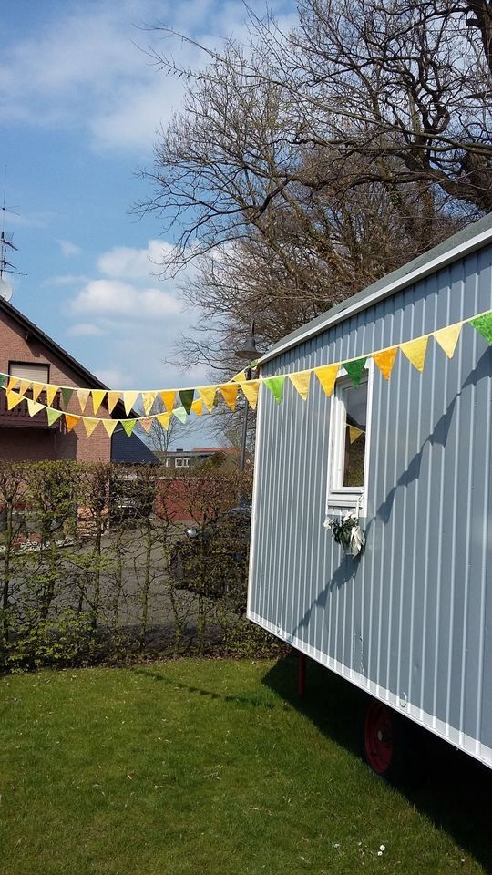 Liebevoll restaurierter Bauwagen