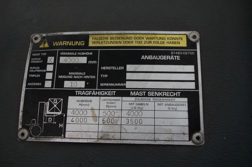 Mitsubishi FD 35T Geländestapler, 4t, 4m Hubhöhe, BJ '97, Best Zustand