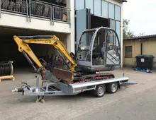 Neuson Minibagger 2503 mit Kabine und neuem Tandemtieflader mit Rampe 3,5 t PKW